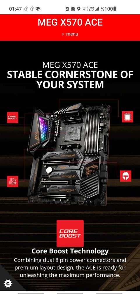 MSI MEG X570 ACE WIFI KUTU GARANTİ FATURA