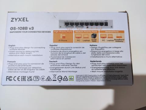 Zyxel GS-108B v3 8-port gigabit switch