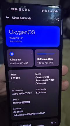 [SATILDI] OnePlus 9 Pro 12/256 LE2123 Avrupa Modeli Siyah Renk