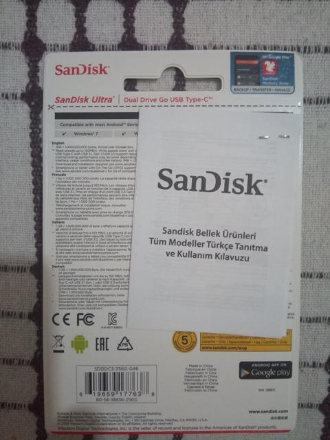 Satılık  Sandisk 256 Gb Dual Drive Go Usb Bellek