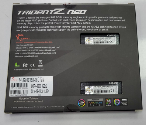 [SATILIK] GSKILL Trident NEO 2x8 3200mhz