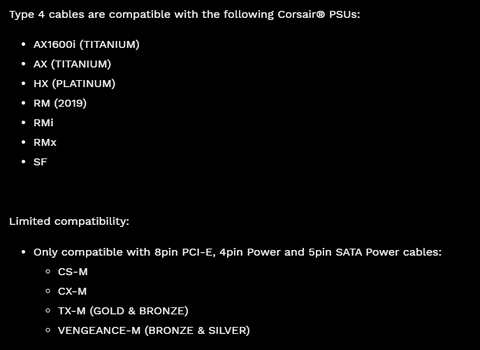 Corsair Type3 Type4 Moduler Sata güç kablosu 40 TL