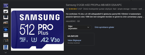 Sony ZV-1F Kamera + GP-VPT2BT Çekim Kolu+ 512 gb Samsung Evo Plus Card Sony Eurosia Garantili 19.000