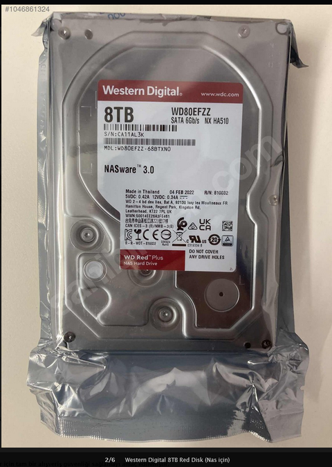 Western Digital 8TB Red Disk (Nas için)