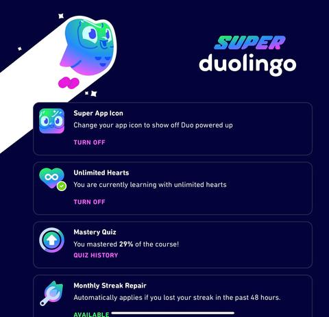 Duolingo Plus Hesabınıza Süresiz Üyelik 30TL