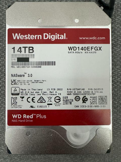Western Digital Red Plus WD140EFGX SATA 3.0 7200 RPM 512 MB 3.5" 14 TB