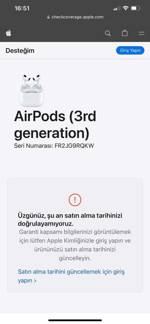 [SATILDI] SATILIK Kapalı Kutu Apple Airpods 3. Nesil