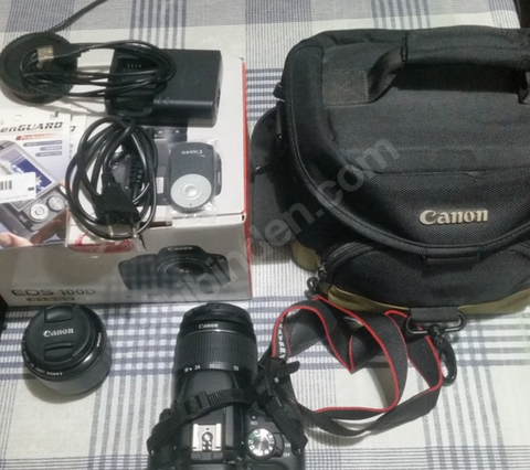 Canon EOS 100d - 18-55 lens +50 mm lens + Çanta vs.