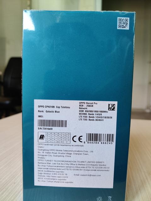 Sıfır Türkiye Garantili Oppo Reno 4 Pro 8GB/256GB MAVİ