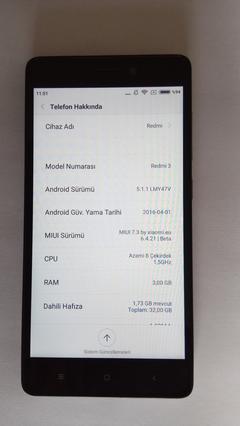 Satılık Xiaomi Redmi 3 Pro 3/32 GB Siyah