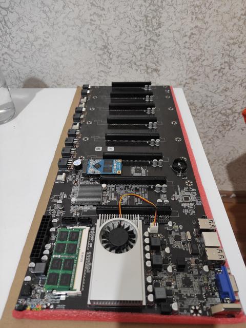 (1500)mining Anakart (8xPCIe) (işlemci,128gbmsata,4gbDDR3 ram) düşük tüketim yüksek performans