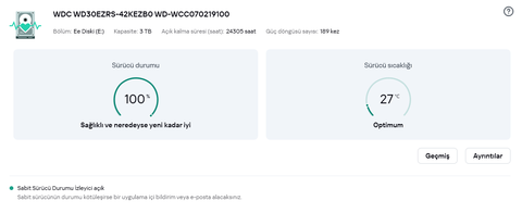 [SATILDI] WD Sata 3 TB Disk WD30EZRS - 1000 TL