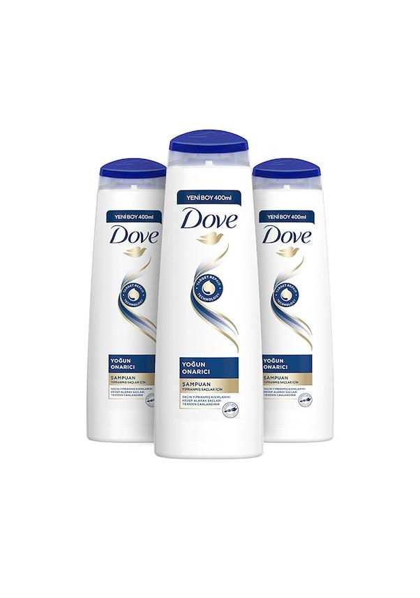 Dove Yoğun Onarıcı Yıpranmış Saçlar için Şampuan 400 ml 3 Adet 130tl