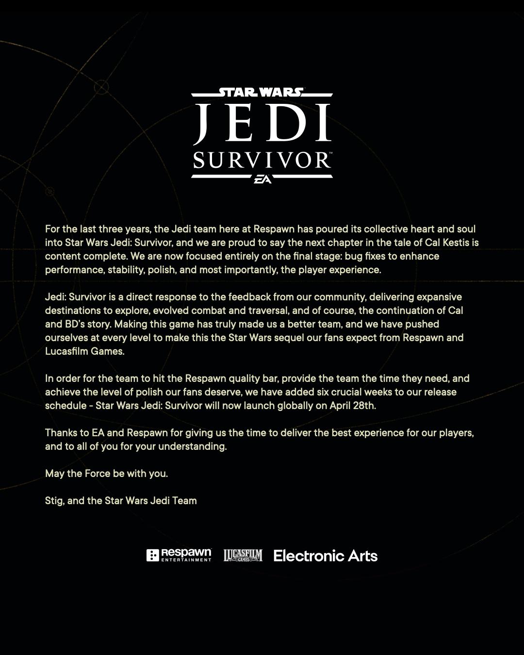 Star Wars Jedi : Survivor | PS5 | ANA KONU