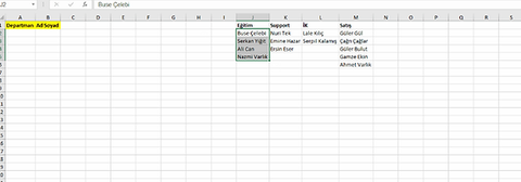 Excel’de İç İçe Açılır Listeler Oluşturun