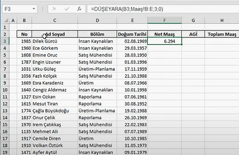 Excel Bir Sayfadan Başka Sayfaya Veri Aktarma