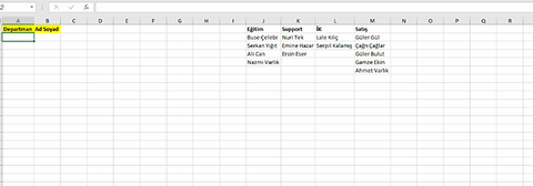 Excel’de İç İçe Açılır Listeler Oluşturun