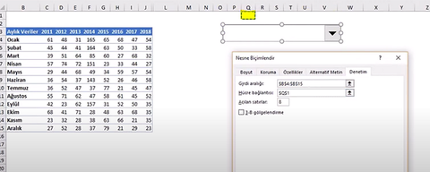 Excel’de ComboBox Kullanımı ve Grafiksel Animasyon Ekleme