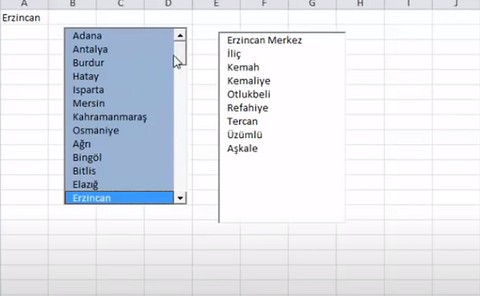 Excel’de Hücreye açılır liste ekleme(Listbox)