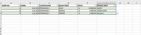 Excel ile Alacak-Verecek Takibi