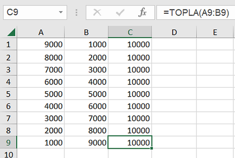 Excel’de Otomatik Formül Doldurma