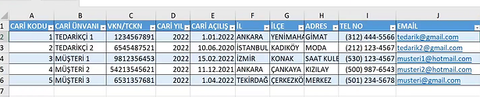 Excel Cari Takip Programı