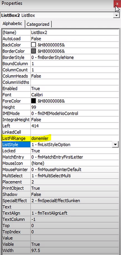 Excel'de Listbox İle Çoklu Seçim Yapmak