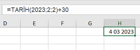 Excel Tarih Formülü ile bazı işlemler