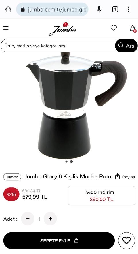 Jumbo Glory 6 Kişilik Mocha Potu 290TL