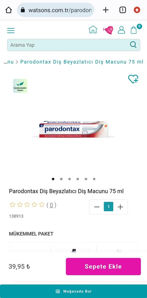 Parodontax Diş Beyazlatıcı Diş Macunu 75 ml 40TL
