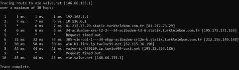 vie.valve.net ping sonucumuzu paylaşalım.