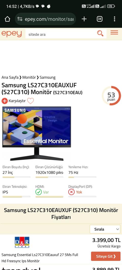 Msı - Samsung - Lenovo 27" monitör tavsiyesi?