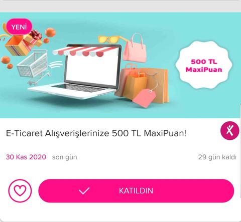 Maximum E-ticaret 500 300 ve 200 tl Maxipuan Kampanyası