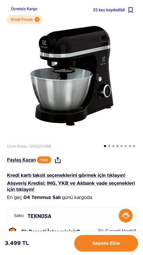 Electrolux EKM3700 Mikser 3500 TL