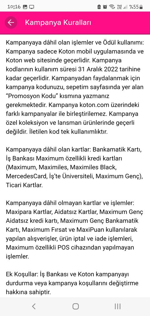 İş Bankası Maximum Kotonda 200 lira indirim