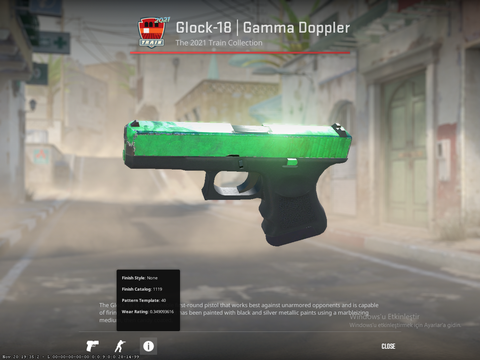 SATILIK CS 2 Itemleri ( Glock - Gamma Doppler (emerald), Talon Knife - Rust Coat, Gut Knife)