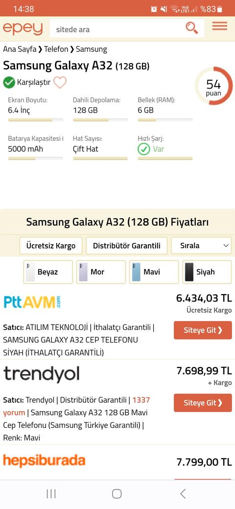 Galaxy A32 6.434 TL