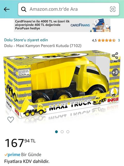 Dolu - Maxi Kamyon Pencerli Kutuda (7102) 168TL