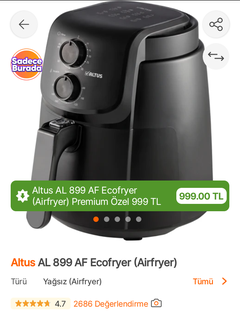 Airfryer Kızartma Makinesi Fırsatları