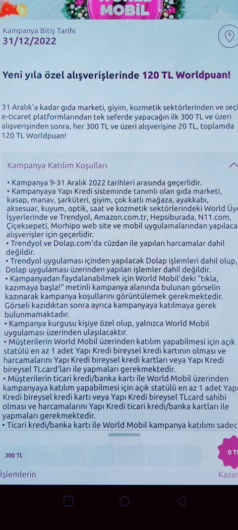 Yapı Kredi World YılBAŞI Kampanyası (9-31 Aralık)