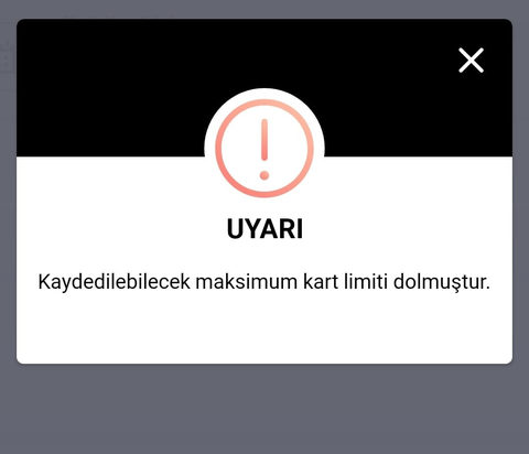 Paycell " kaydedilebilecek maksimum kart limiti dolmuştur" hatası (Çözüldü)