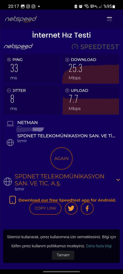 Netman (SahilNET) 100 Mbps 99,90 TL