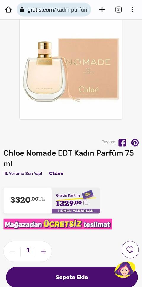 Chloe Nomade EDT Kadın Parfüm 75 ml 1329TL