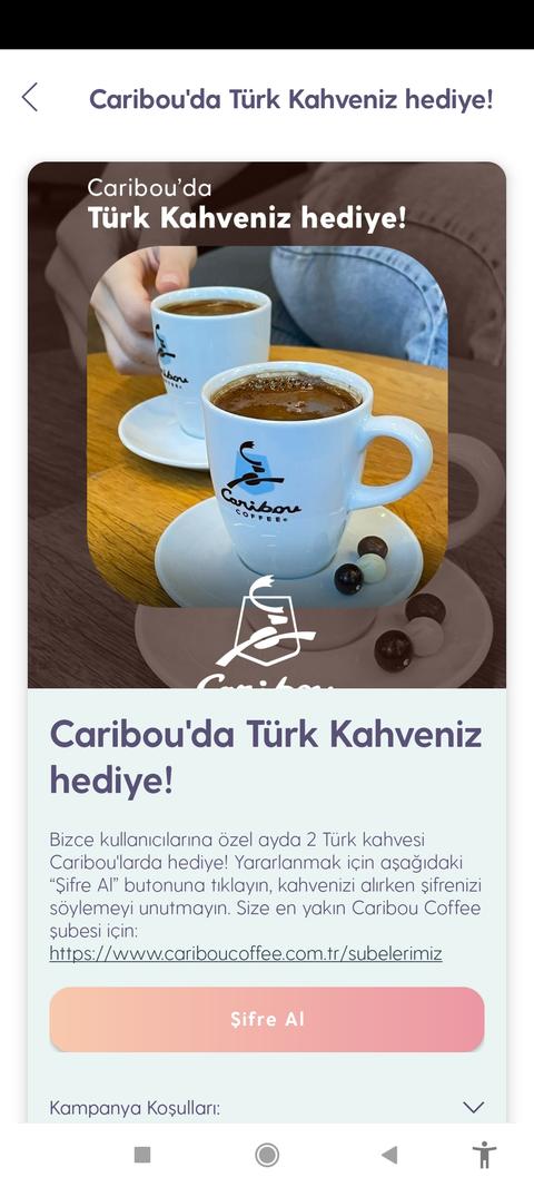 Caribou'da 2 Türk Kahvesi Hediye