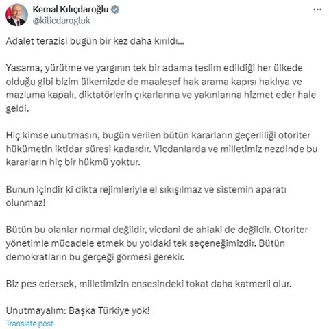 Kılıçdaroğlu'ndan Kobani Davası Üzerinden Özgür Özel'e sitem: "Sistemin Aparatı Olunmaz"