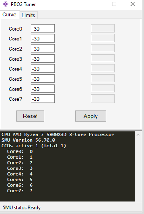 5800x3d ve Zen3 Curve Optimizer - ComboV2PI 1.2.0.B Bios