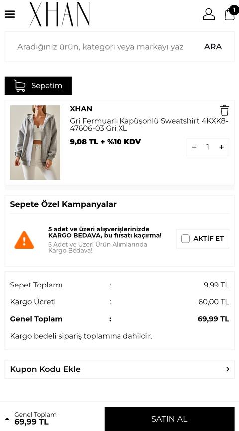 🔥XHAN Bayan Fermuarlı Kapüşonlü Sweatshirt🔥(400tl'den 69.99tl'ye Düştü!!!) KAÇIRMAYIN