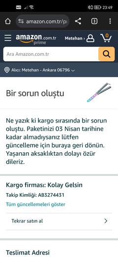 AMAZON SİPARİŞİM TÜRKİYE'YE GÖNDERİLEMİYOR