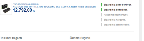 Vatan Bilgisayar Asus Tuf 3070ti Ekran Kartı Mağdurları