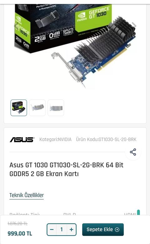 Asus GT 1030 GT1030-SL-2G-BRK 999TL